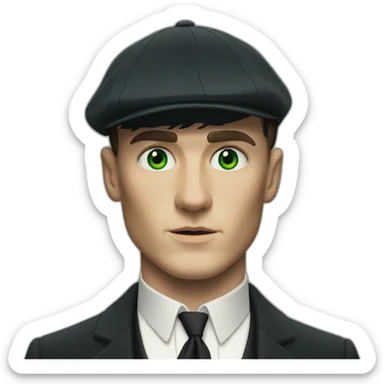 tommy shelby with green eyes sticker