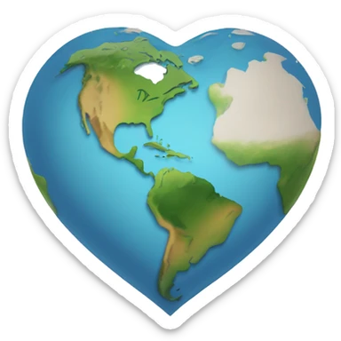 heart shaped earth with the Philippines and Utah centered in the middle sticker