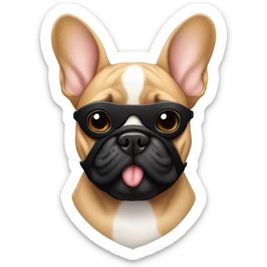 Fawn French bulldog with black mask sticker