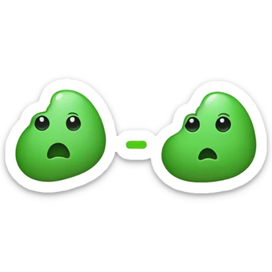 Left half poo emoji, right half green tick emoji sticker