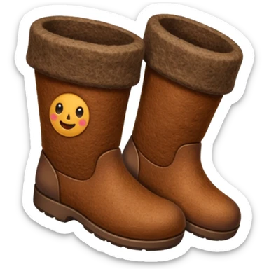 felt boots made of felted wool sticker