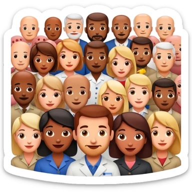 artists welcoming guests at a French  spam meat exhibition  sticker