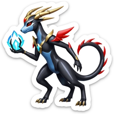 Darkrai-Dialga-Houndoom-Meloetta-Fakémon-creature-hybrid-fusion, full body sticker
