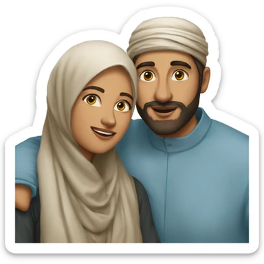 Un homme et une femme amoureux musulmans sticker