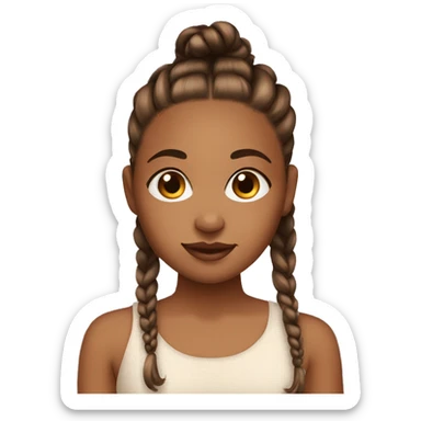 A brown skin girl with cornrows and baby hair sticker