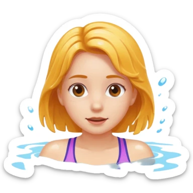 girl swimming laps in a pool  sticker