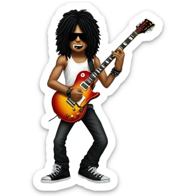 slash from guns and roses playing electric guitar sticker