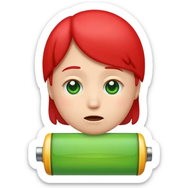 I want a emoji of low battery ang high battery, the low battery's collor is red and the high battery's color is green sticker