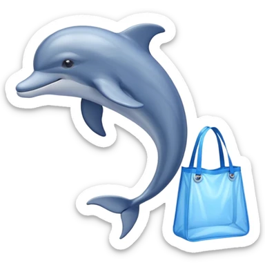 dolphin with nilon bag sticker