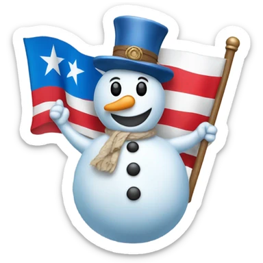 Frosty the Snowman holding the flag of Puerto Rico sticker