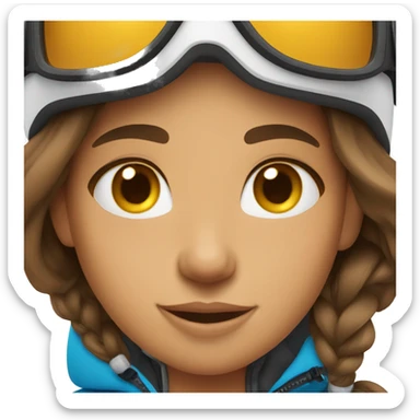 Brown hair girl on ski slopes sticker