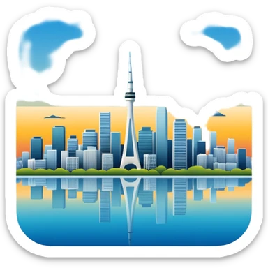Create a tech founders day logo for japan using the tokyo and san francisco skyline  sticker