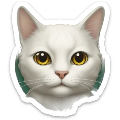 cat style dans un cadre art-nouveau complet qui fait le tour du chatrès travaillé sticker