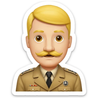 Emoji jaune avec la moustache d’hitler sticker