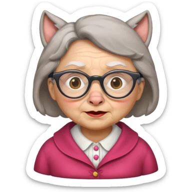 The big bad wolf put on Grandma's clothes and disguised itself as a human. sticker