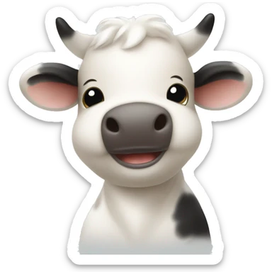 Cute happy moo Deng baby sticker