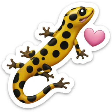 spotted salamander sending a kiss sticker
