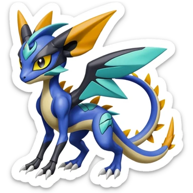 Meloetta-Greymon-Inteleon-Greninja-Pokémon-Digimon-Fakémon-fusion-hybrid-creature sticker