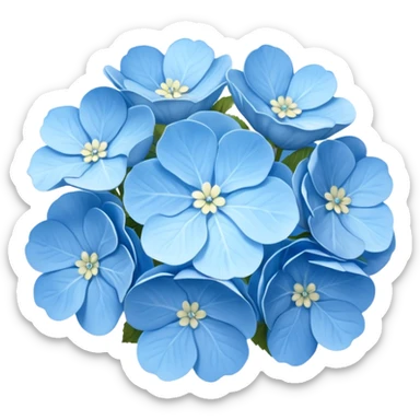 Light blue hydrangea sticker