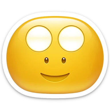 high beam car headlights icon, rounded shape, soft glossy finish, subtle gradients, clean and minimal, semicircle with long lines pointing right, Apple emoji style sticker