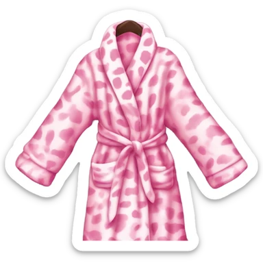 Pink robe with white Cheetah print ￼￼ sticker