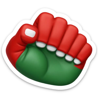 This fist emoji ✊ but instead of yellow it’s the three Italian flag colors sticker