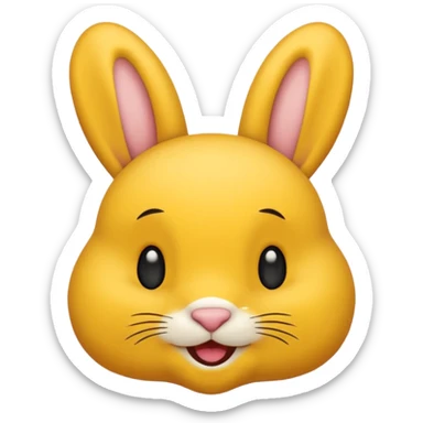 emoji d'une tête de lapin jaune et noire qui dit bonjour sticker