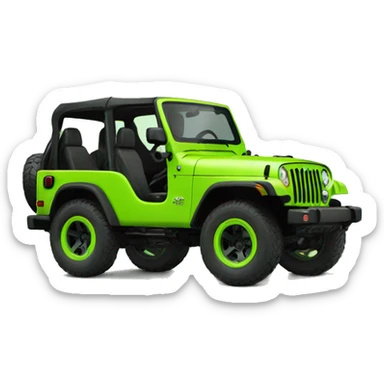a jeep lime green color sticker