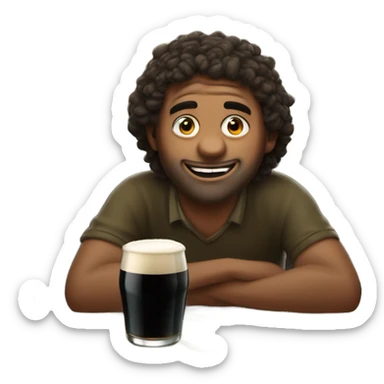 Man hammered drunk drinking Guinness in an Irish pub sticker