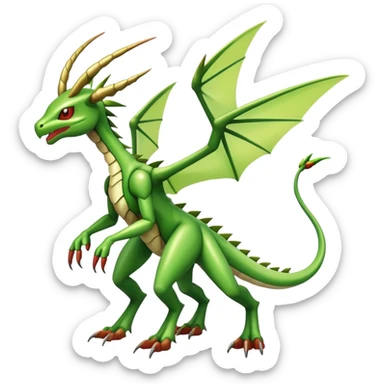  Cool Edgy Shiny Futuristic Ethereal Legendary Scyther-Flygon-Digimon-hybrid full body sticker