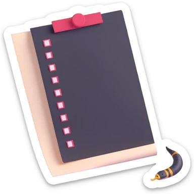 long curling to-do list paper looping up and down like a snake with tiny checkboxes fading into distance sticker