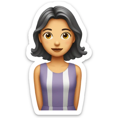 girl in a dress with road markings sticker