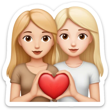 Two besties in a heart  sticker