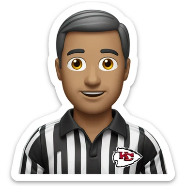 Referee wearing a red Kansas city chiefs hat  sticker