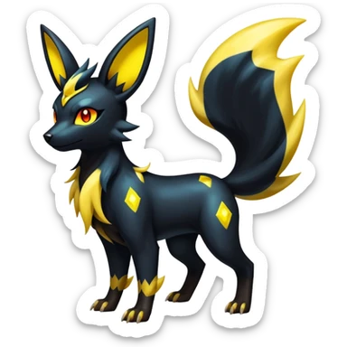 Shiny Umbreon-Luxray-Manectric-Houndoom-Pokémon-Fakémon-hybrid-creature sticker