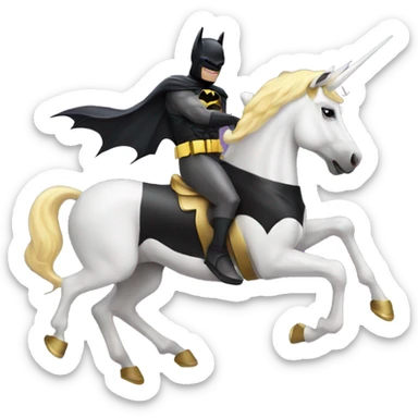 michael jordan dressed as batman riding a unicorn sticker