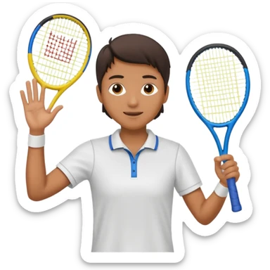 Tennis player waving racquet  sticker