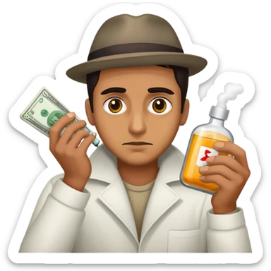 Shady man dealing drugs sticker