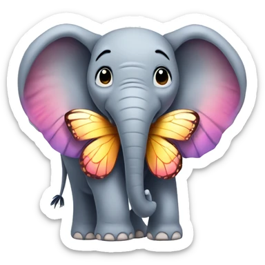 Elephant with butterfly wings sticker