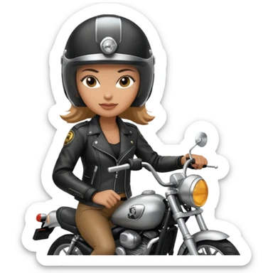 woman rider riding motorbiker sticker