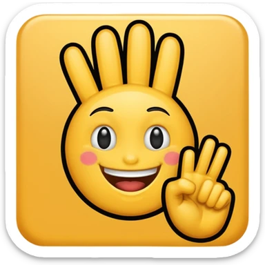 Fuck you hand sign in front of smiling face sticker