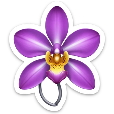 metallic chrome minimalistic all gray orchid sticker