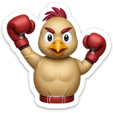 Hokie bird with boxing gloves  sticker