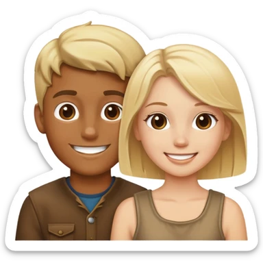 Couple garçon bronze et fille blanche blonde  sticker