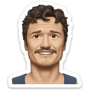 Pedro pascal in the car scene from the unbearable weight of massive talent sticker