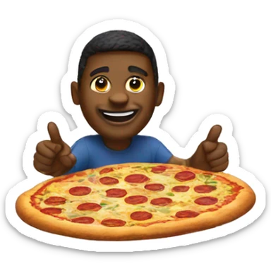 black guy on top of Mount Everest with a pizza sticker