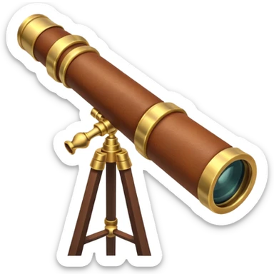 pirate spyglass object icon, brass telescope, leather grip, 3D cartoon, mobile game icon style, centered, clean background, no text, no watermark
 sticker