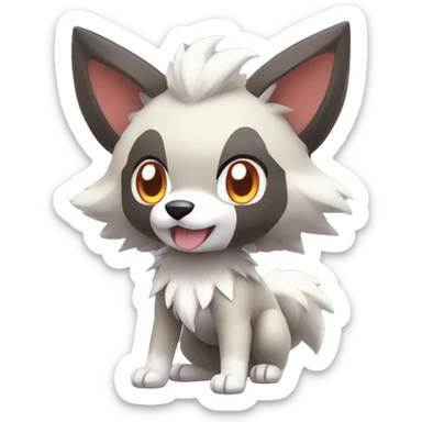 Kawaii Chibi Poochyena-Lycanroc-Pokémon Full Body sticker