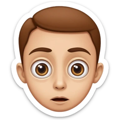 Funny caricature style cartoon, big eyes,  sticker