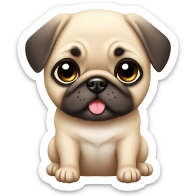 cute kawaii baby dog pug sticker